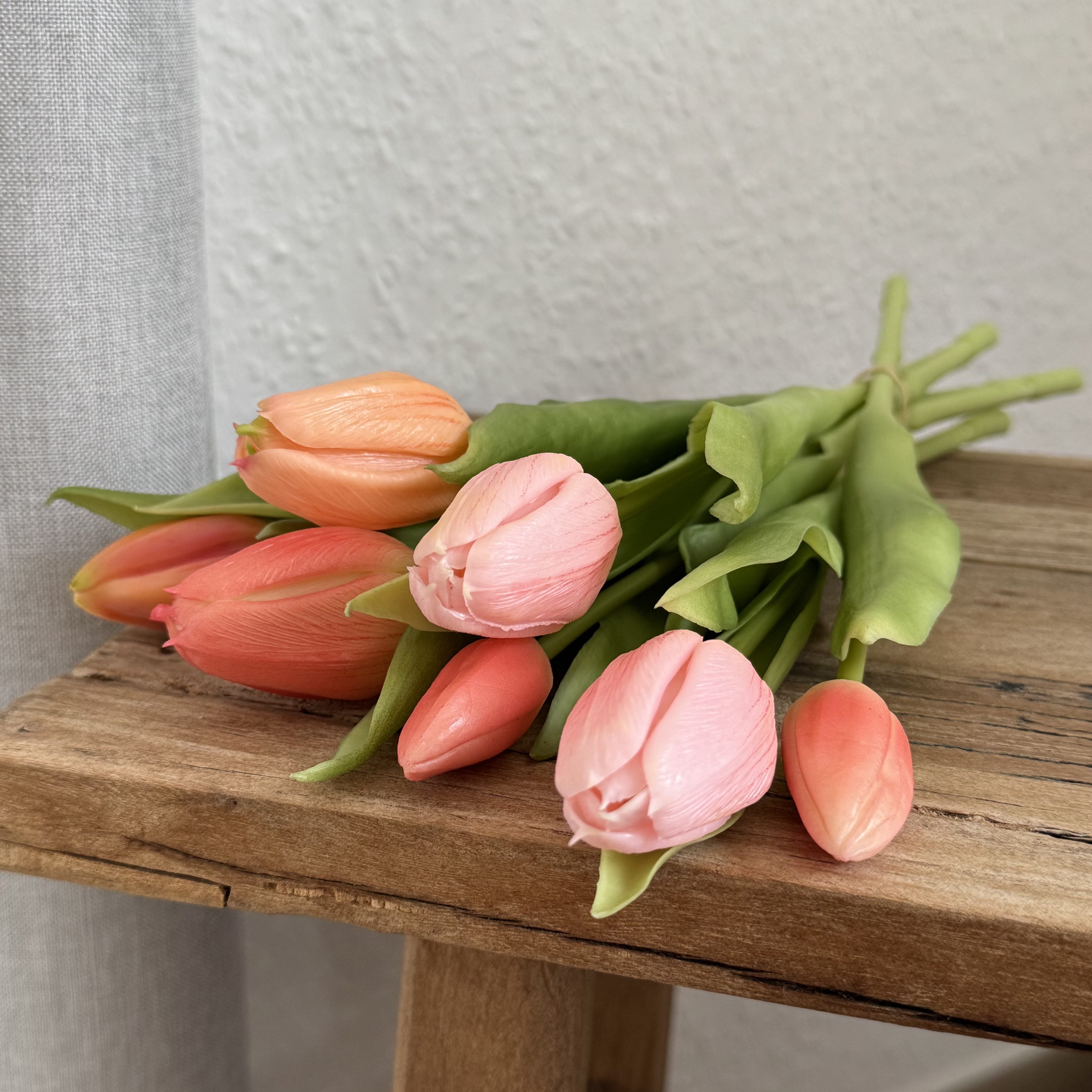 Real Touch Tulpen Mix | künstlich | Vasendeko | Peach/Rosa