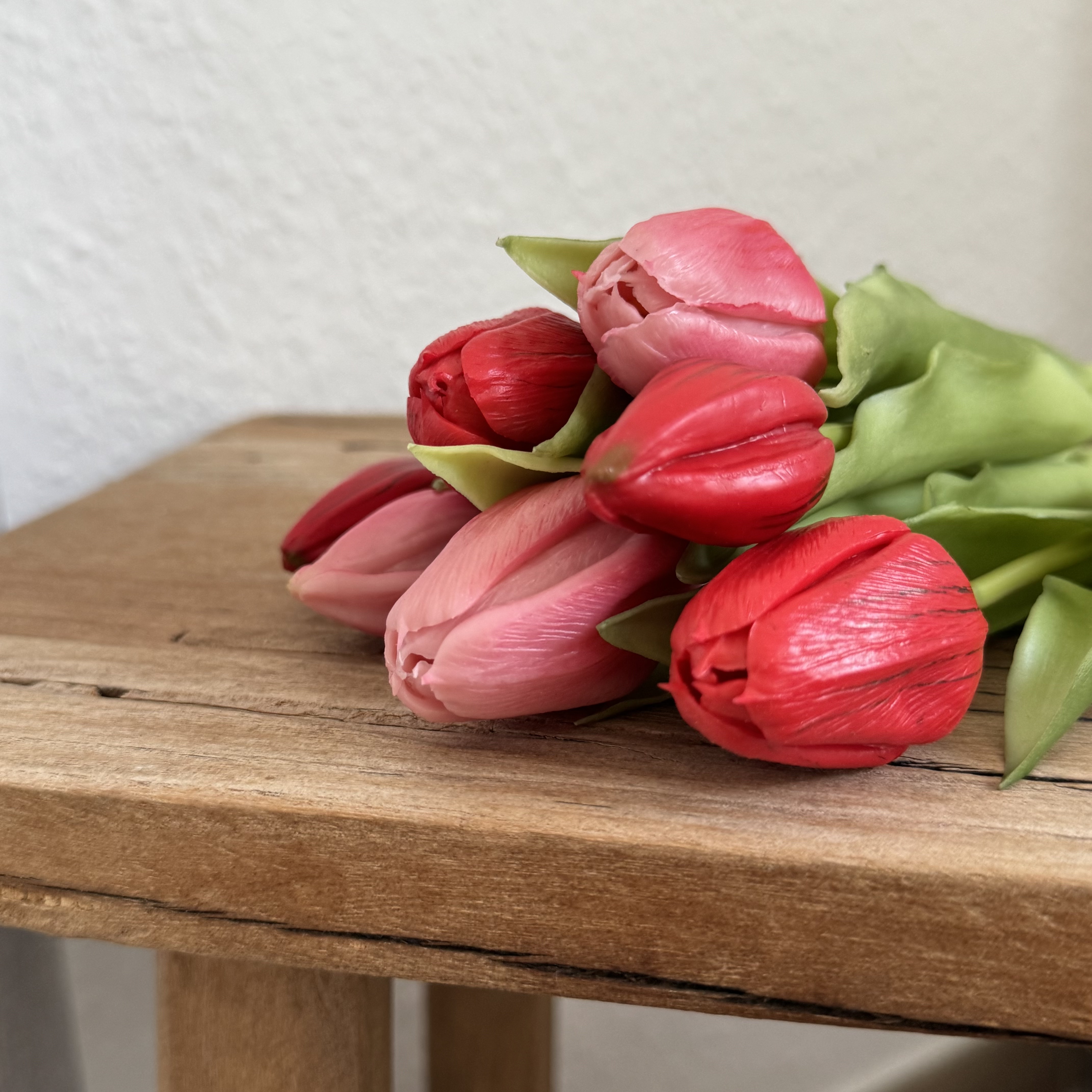 Real Touch Tulpen Mix | künstlich | Vasendeko | Rot/Rosa